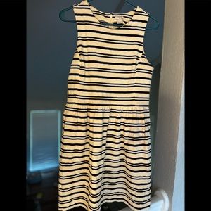 Blue and cream striped jcrew dress